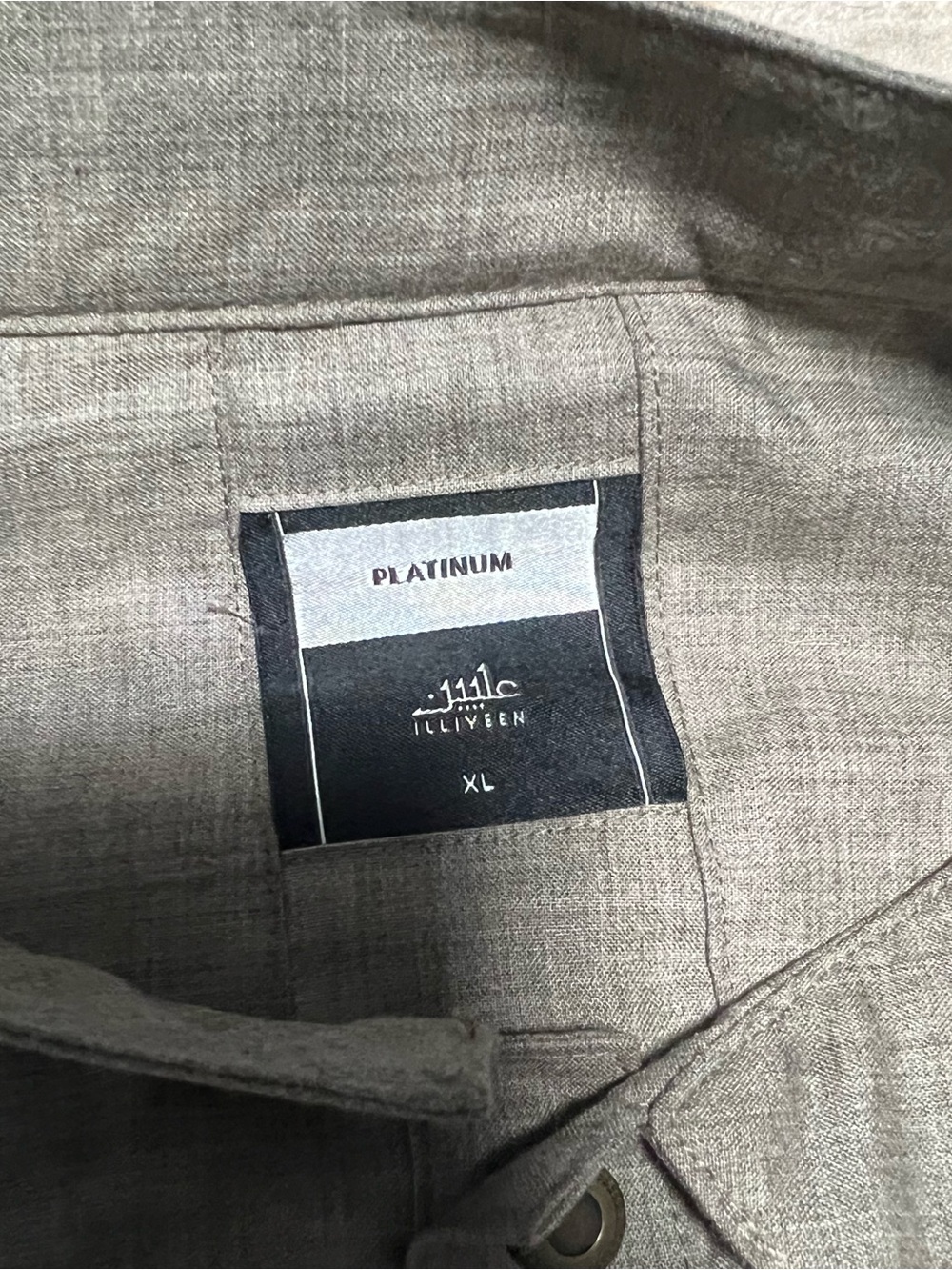 Platinum XL Panjabi Gray Button-Up Shirt